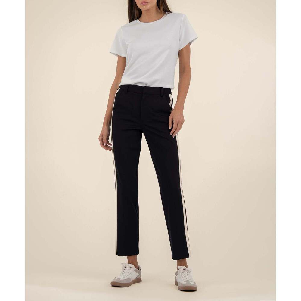 Kut from the Kloth Fay High Rise Straight Leg Size 6 / Black/Ivory